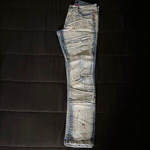 Men's Skinny Jeans - Distressed Blue